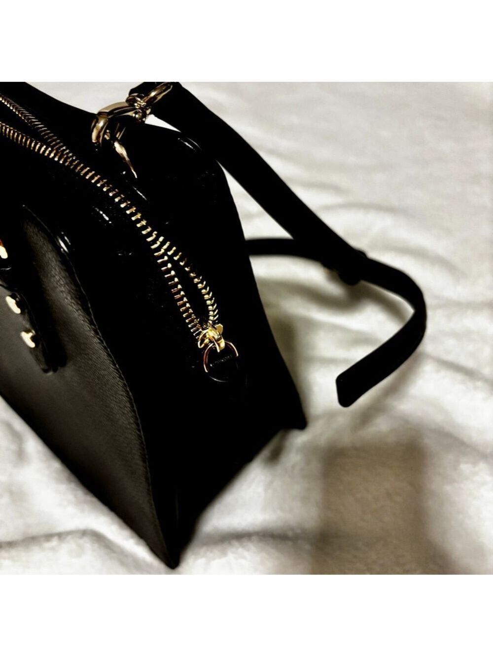 Kate Spade New York Mulberry Street Lise Black Leather Satchel Crossbody - Picture 7 of 15